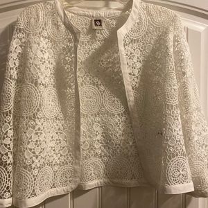 Anne Klein Polyester Lace Sweater